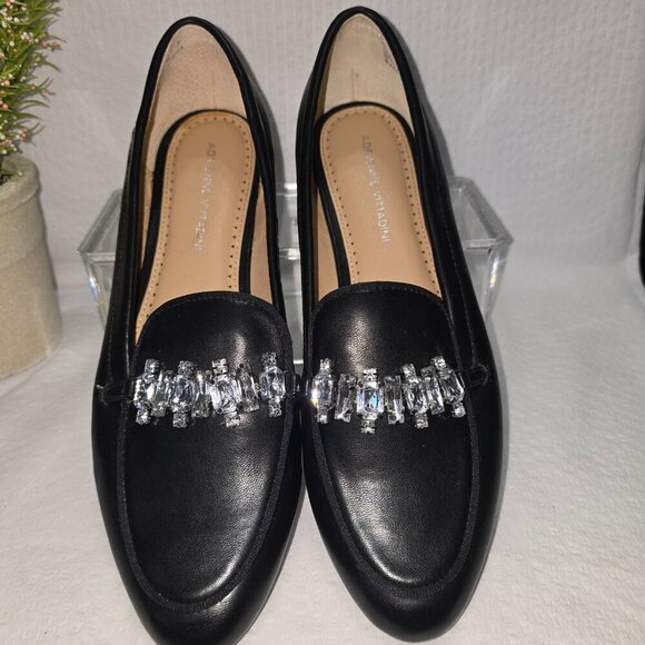 ADRIENNE VITTANDINI WOMEN'S DRU RHINESTONE GLAM LOAFER, BLACK SIZE 8.5 NWOT - Picture 3 of 5